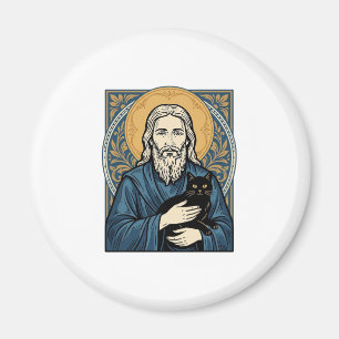 Vintage Sacred Cat Portrait Vector Shirt Design_1 Magnet