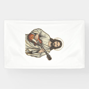 Vintage Sacred Guitarist Engraving Shirt Design_1 Banner