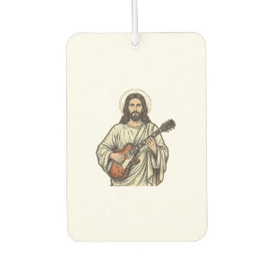 Vintage Sacred Guitarist Engraving Shirt Design_1 Car Air Freshener