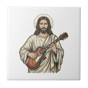 Vintage Sacred Guitarist Engraving Shirt Design_1 Tile