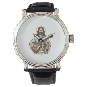 Vintage Sacred Guitarist Engraving Shirt Design_1 Watch