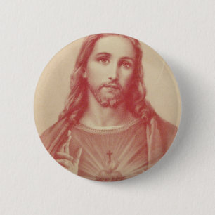 Vintage Sacred Heart of Jesus 6 Cm Round Badge