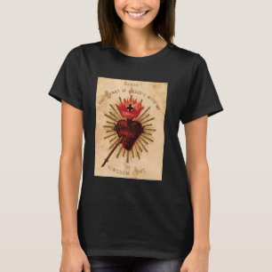 Vintage Sacred Heart of Jesus Catholic Art Traditi T-Shirt
