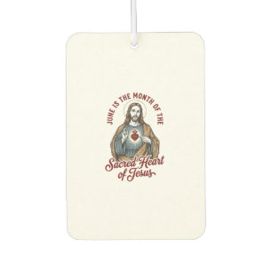 Vintage Sacred Heart of Jesus June Religious Shirt Car Air Freshener