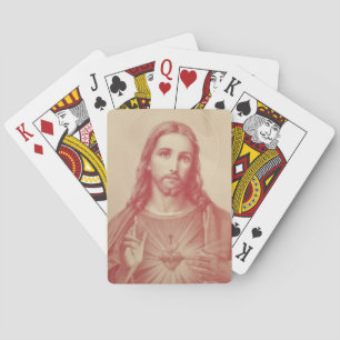 Vintage Sacred Heart of Jesus Playing Cards