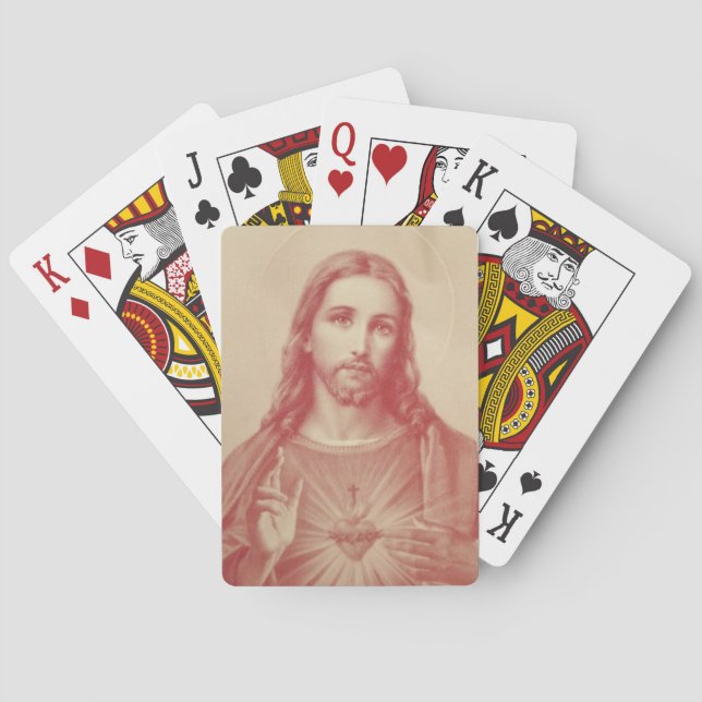 Vintage Sacred Heart of Jesus Playing Cards (Back)