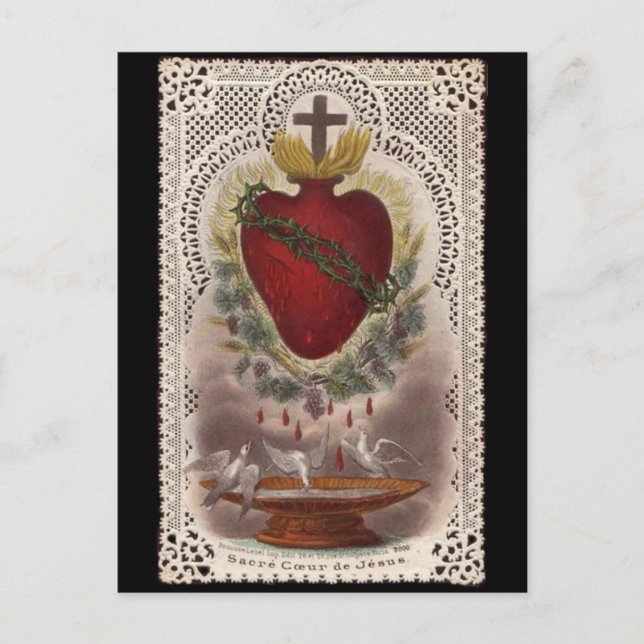 Vintage Sacred Heart Postcard (Front)