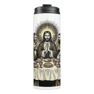 Vintage Sacred Supper Engraving Religious Art Shir Thermal Tumbler