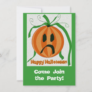 Vintage Sad Jack o' Lantern Invitation
