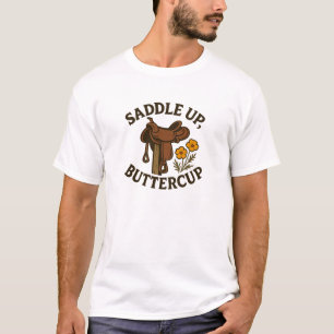 Vintage Saddle Buttercup Western Design T-Shirt