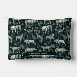 Vintage Safari African Animals Accessory Pouch