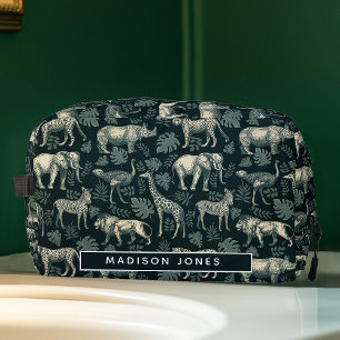 Vintage Safari African Animals Dopp Kit