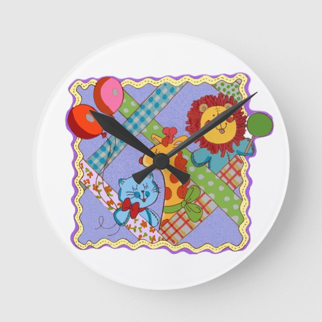 Vintage Safari Animals Clock (Front)