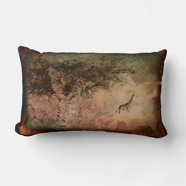 Vintage Safari Throw Pillow (Front)