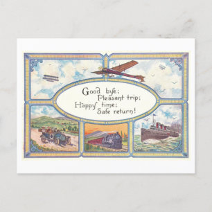 Vintage "Safe Travels" Travel Postcard
