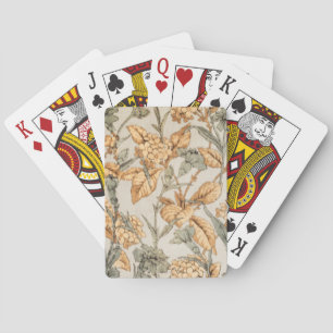 Vintage Sage and Burnt Orange Botanical Art Playing Cards