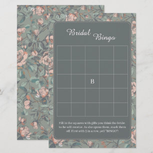Vintage Sage Dusty Rose Bridal Shower Bingo Game