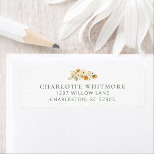 Vintage Sage Floral Cluster Return Address Label