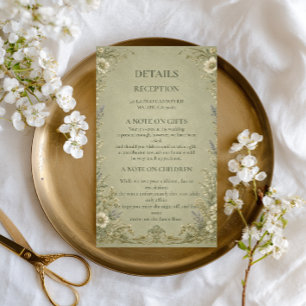 Vintage Sage Floral Enclosure Card