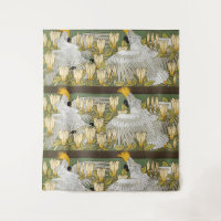 Vintage Sage Green Cockatoo Parrot Magnolia Art