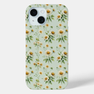 Vintage Sage Green Daisy Phone Case