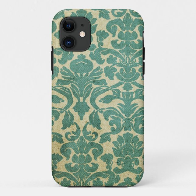 Vintage Sage Green Damask Case-Mate iPhone Case (Back)