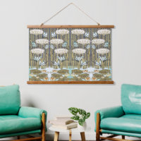 Vintage Sage Green Dragonfly & Lily Art