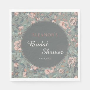 Vintage Sage Green Dusty Rose Bridal Shower Napkin