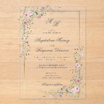 Vintage Sage Green Dusty Rose Floral Vine Wedding