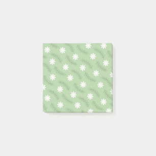 Vintage Sage Green Floral Tropical Flower Pattern Post-it Notes
