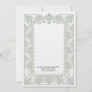 Vintage Sage Green Floral Wedding Invitation