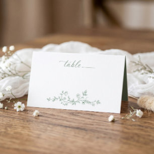 Vintage Sage Green French Floral Victorian Wedding Place Card