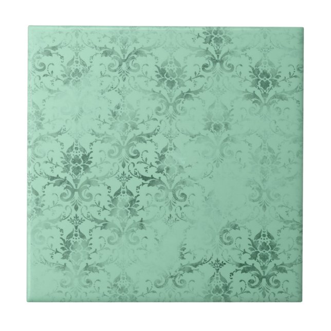 Vintage Sage Green Pattern Tile (Front)