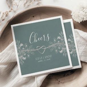 Vintage Sage Green Wedding Napkin