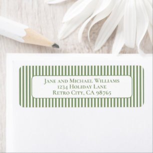 Vintage Sage Green & White Simple Christmas Stripe