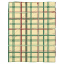 Vintage Sage Red Plaid Aesthetic Fleece