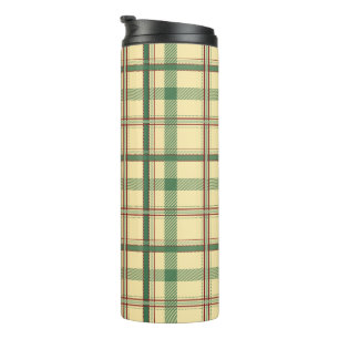 Vintage Sage Red Plaid Aesthetic Thermal Tumbler
