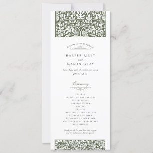Vintage Sage Wedding Ceremony Program Invitation