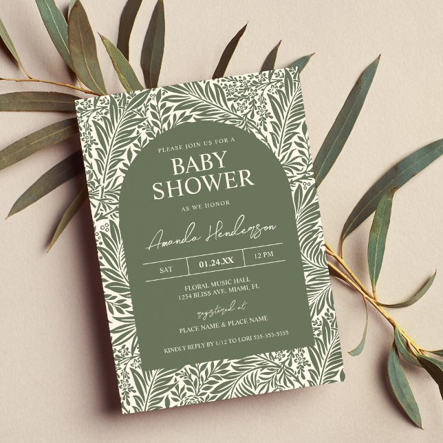 Vintage Sage Wildflower Baby Shower Invitation (Creator Uploaded)