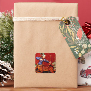 Vintage Sagittarius Square Sticker