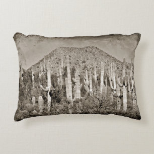 Vintage Saguaro Cactus Accent Pillow