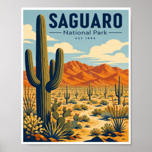 Vintage Saguaro National Park Travel Poster