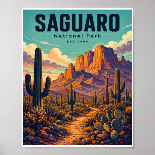 Vintage Saguaro National Park Travel Poster