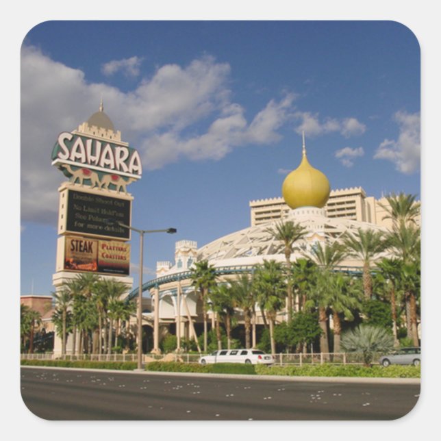 Vintage Sahara Hotel Las Vegas Square Sticker (Front)