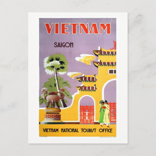 Vintage Saigon Vietnam Travel Postcard (Front)