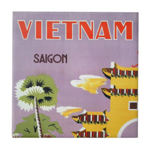 Vintage Saigon Vietnam Travel Tile
