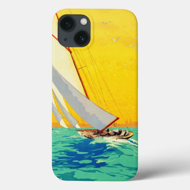 Vintage Sail Boats French Travel Case-Mate iPhone Case (Back)