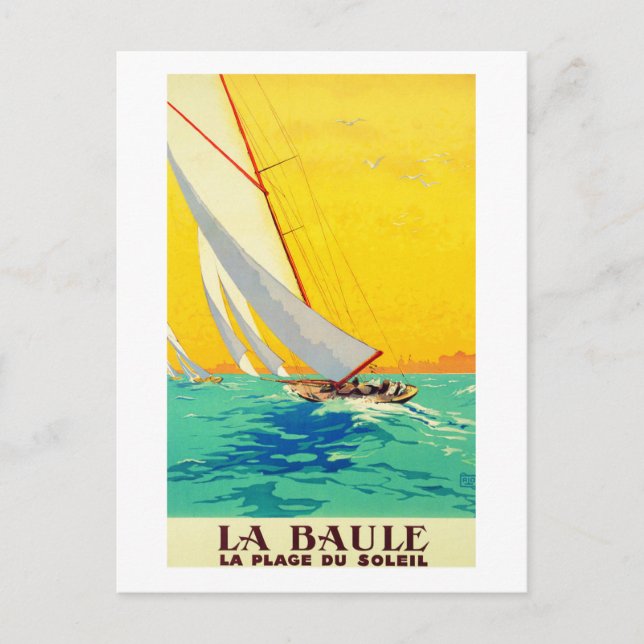 Vintage Sail Boats French Travel Postcard (Front)