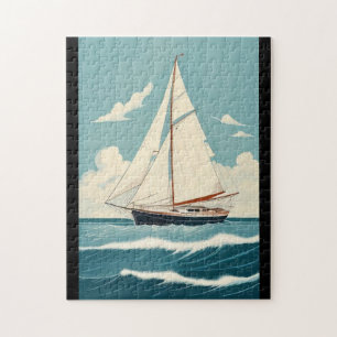 Vintage Sailboat Jigsaw Puzzle