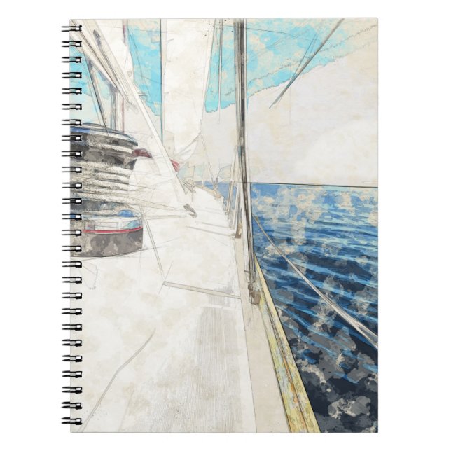 Vintage Sailboat Notebook – Nautical Sketch  (Front)
